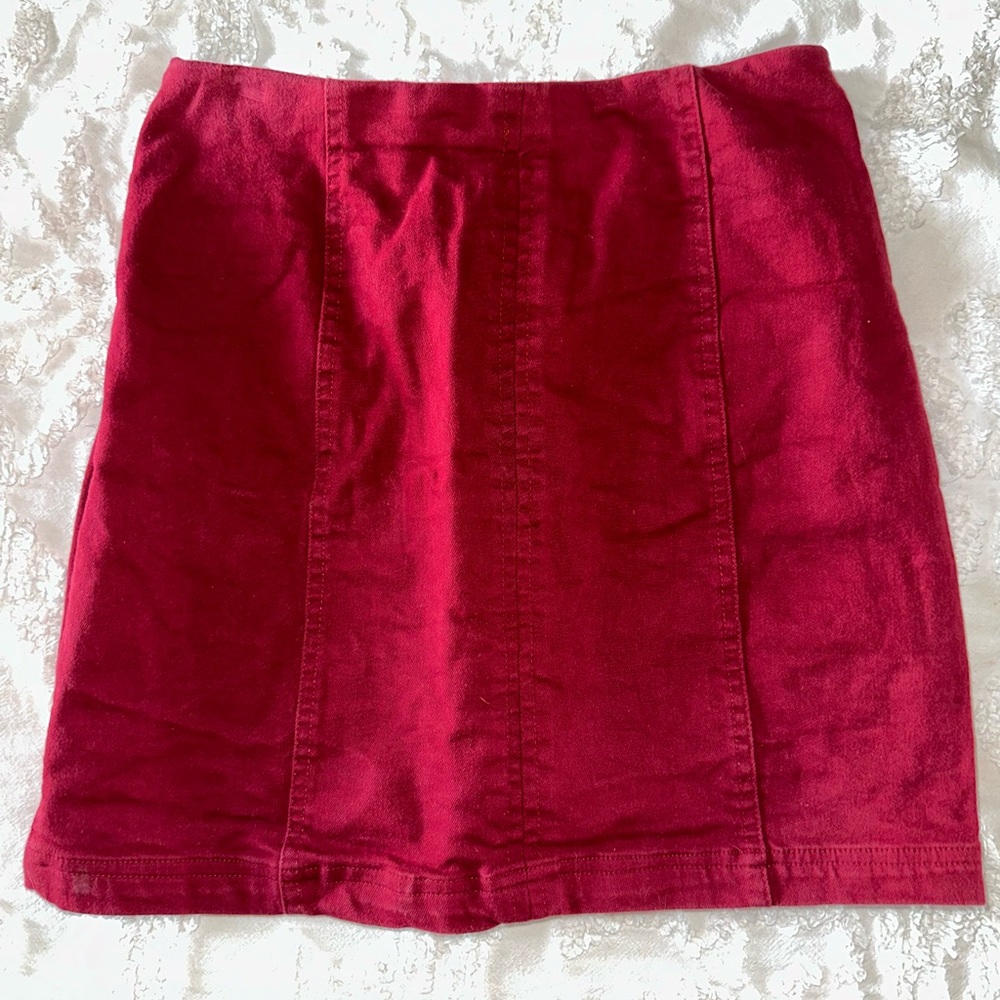 Red mini skirt